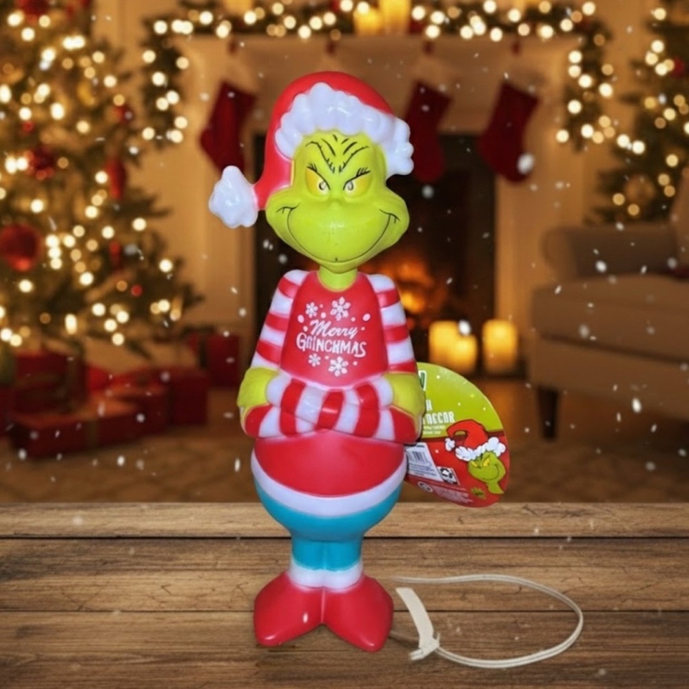 The Grinch Christmas 14 in Blow Mold Dr Seuss Holiday Decor - NEW